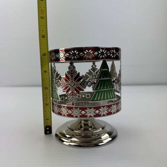 Bath & Body Works Christmas Pedestal Candle Holder Snowflake Tree Holiday - Picture 6 of 8
